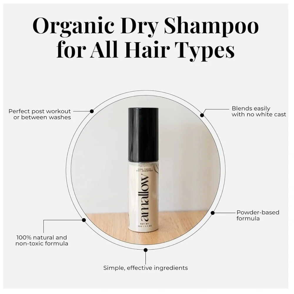 Amallow organic non toxic dry shampoo powder